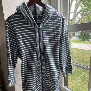 Talbots T by Talbots Blue and White Sporty Cotton Jacket Sz 1X